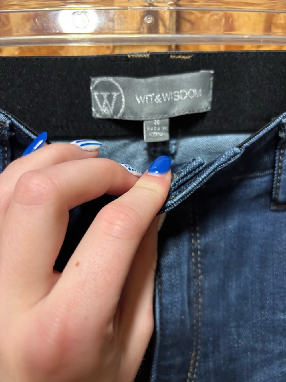Wit & Wisdom Dark Blue Ankle Skinny Jeans with Elastic Waistband - Picture 2 of 5